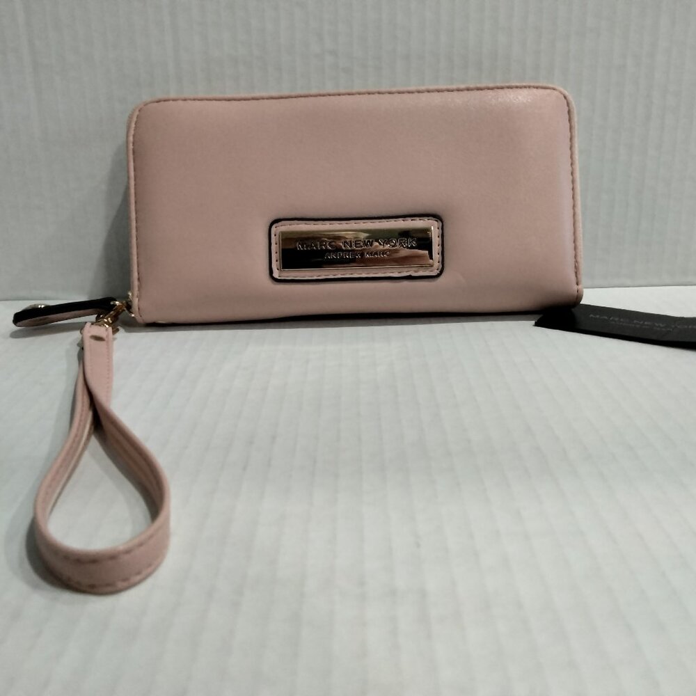 Marc New York Andrew Marc Leather Wallet, Pink Wristlet, NWT